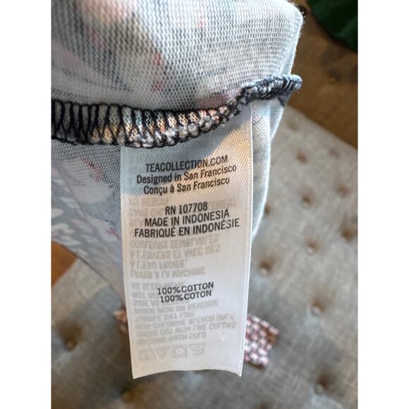 Tea Collection Girls Dress Scottie Dog Pleated Trapeze Pink Gray Girls Size 7 - Picture 6 of 6